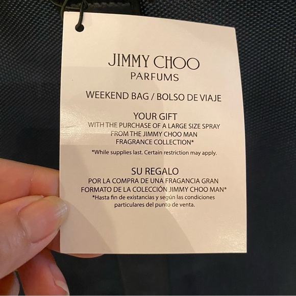 NWT~JIMMY CHOO Parfums Navy Large Weekend Bag 13-1/2”x24” - Picture 6 of 8